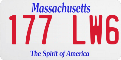 MA license plate 177LW6