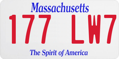 MA license plate 177LW7