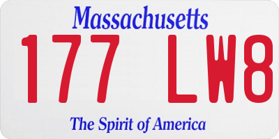 MA license plate 177LW8
