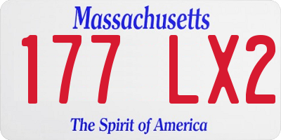 MA license plate 177LX2