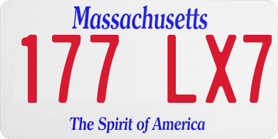 MA license plate 177LX7