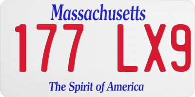 MA license plate 177LX9