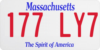 MA license plate 177LY7