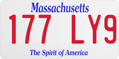 MA license plate 177LY9