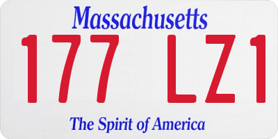 MA license plate 177LZ1