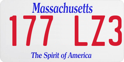 MA license plate 177LZ3