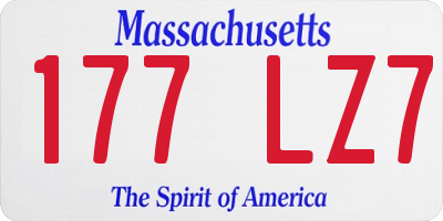 MA license plate 177LZ7