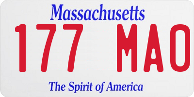 MA license plate 177MA0