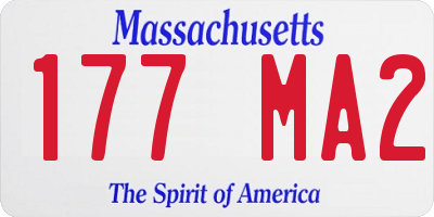 MA license plate 177MA2