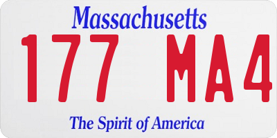 MA license plate 177MA4
