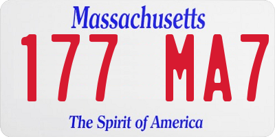 MA license plate 177MA7
