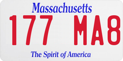 MA license plate 177MA8