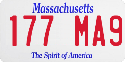 MA license plate 177MA9