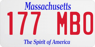 MA license plate 177MB0