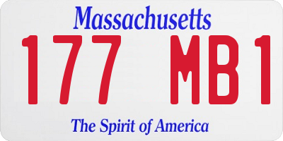 MA license plate 177MB1