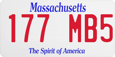 MA license plate 177MB5