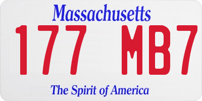 MA license plate 177MB7