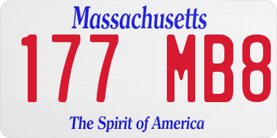 MA license plate 177MB8
