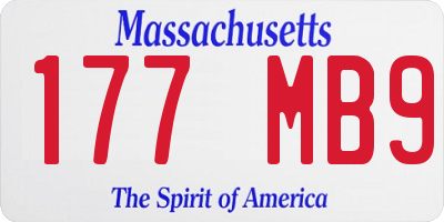 MA license plate 177MB9