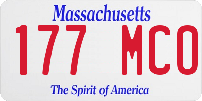 MA license plate 177MC0