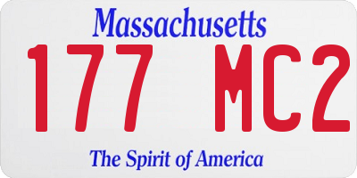 MA license plate 177MC2