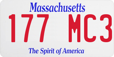 MA license plate 177MC3