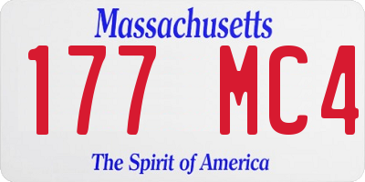 MA license plate 177MC4