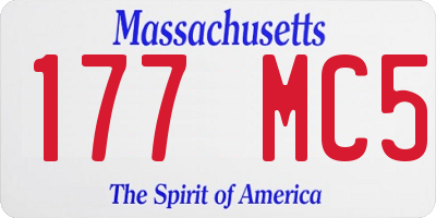 MA license plate 177MC5