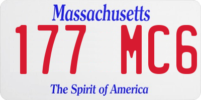 MA license plate 177MC6