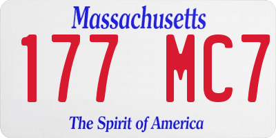 MA license plate 177MC7