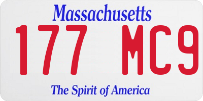 MA license plate 177MC9