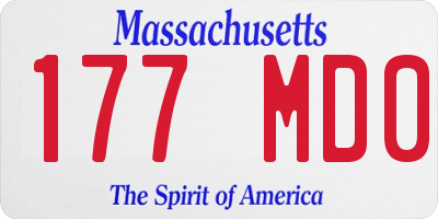 MA license plate 177MD0