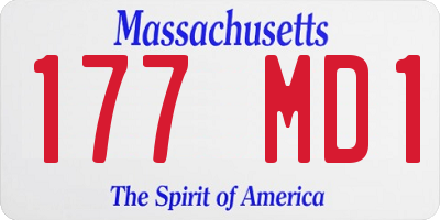 MA license plate 177MD1