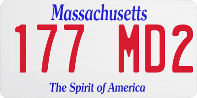 MA license plate 177MD2