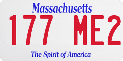 MA license plate 177ME2