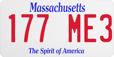 MA license plate 177ME3