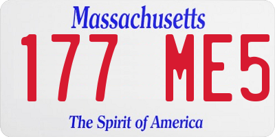 MA license plate 177ME5