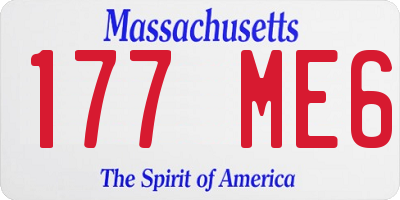 MA license plate 177ME6