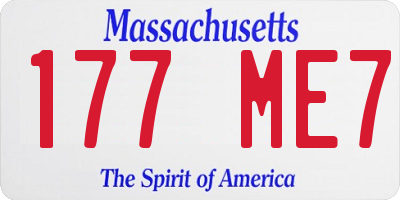 MA license plate 177ME7