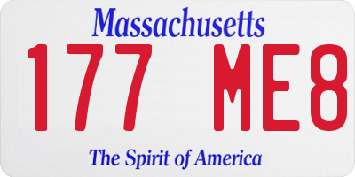 MA license plate 177ME8