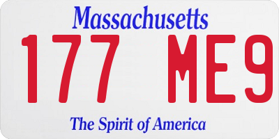 MA license plate 177ME9