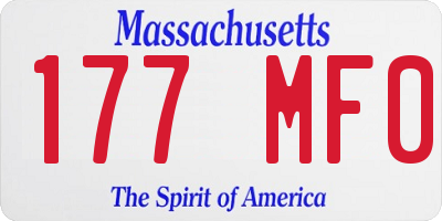 MA license plate 177MF0