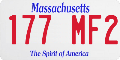 MA license plate 177MF2