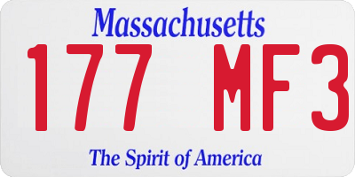 MA license plate 177MF3