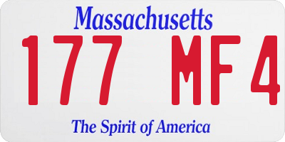 MA license plate 177MF4