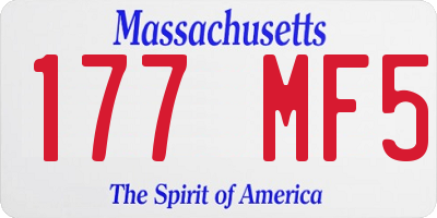 MA license plate 177MF5