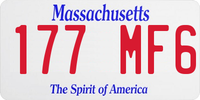 MA license plate 177MF6