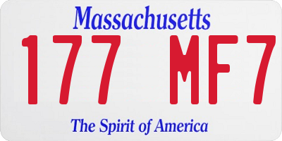 MA license plate 177MF7
