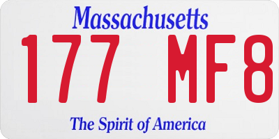 MA license plate 177MF8