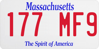 MA license plate 177MF9